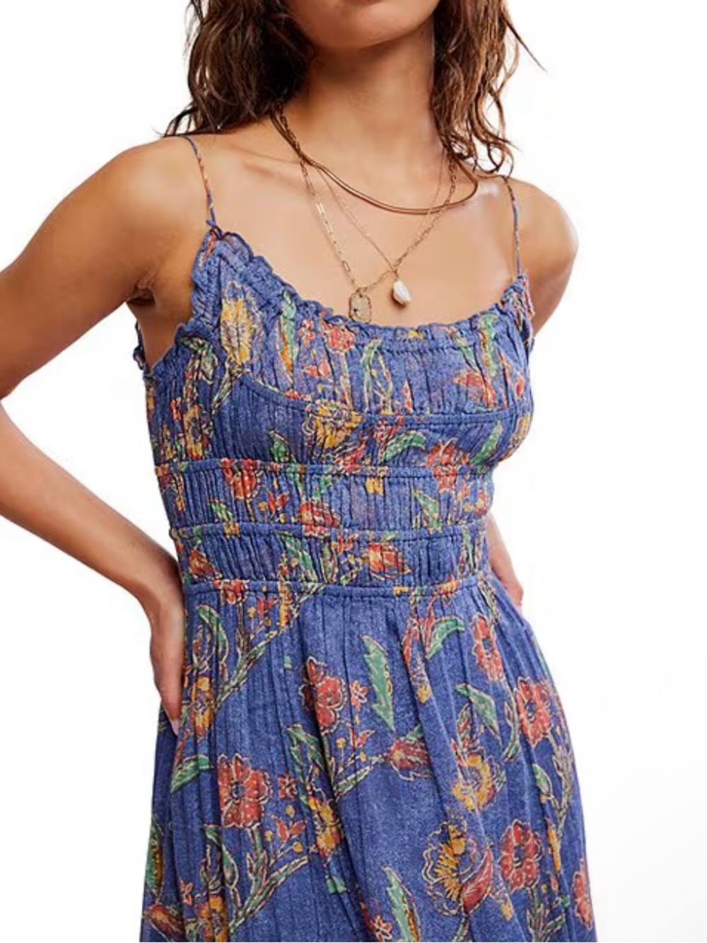 Free People One Ciella Printed Scoop Neck Sleeveless A-Line Maxi Dress - Picture 2 of 9
